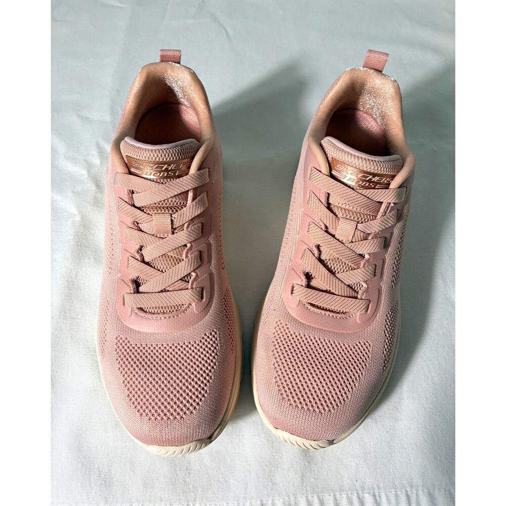 Skechers BOBS Sport Arch Fit Elev8 Blush Pink No Tie Women's Size 8